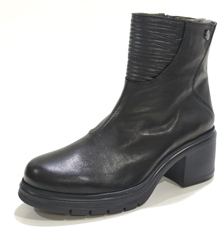 Paula urban Botín Casual de Piel, con tacón de Goma - MABEL-008 para: Mujer Color: Negro Talla: 37
