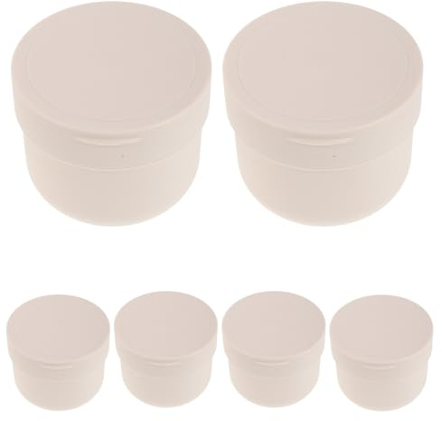 BAZEITFLOW Lot de 6 Pots Gommage Corporel 300ml en Pp Translucide avec Cuillères et Couvercles Hermétiques, Contenants Cosmétiques Rechargeables pour Maquillage et Soins de Peau, pour Voyage