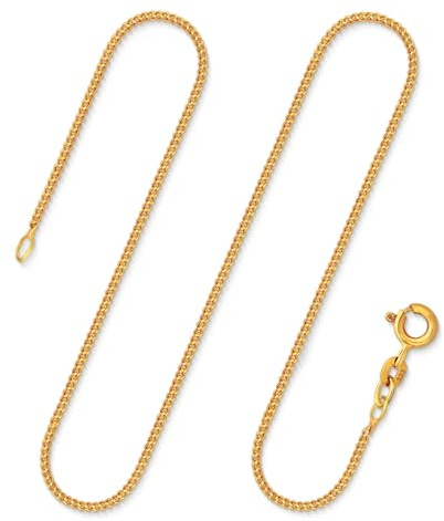 EDELIND Goldkette Damen 333 Echtgold - Panzerkette 1.4 mm Gelbgold 55 cm mit stilvoller Geschenkbox