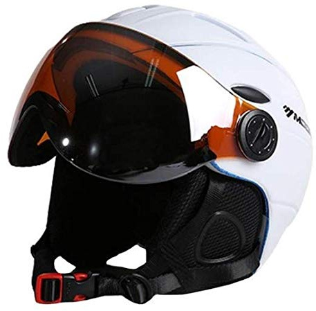 Heemtle 2-in-1 Visor Ski Casque de Snowboard Masque de Neige Amovible Anti-Brouillard Anti-UV Anti-UV Intégré Protection Masque Léger Adulte Hommes/Femmes (Ajustable: 61-64cm)