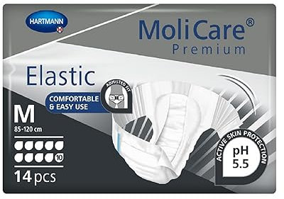 MoliCare Premium Elastic Slip: bei schwerster Inkontinenz für Frauen und Männer; 10 Tropfen, Gr. M (85-120 cm Hüftumfang), 4x14 Stück