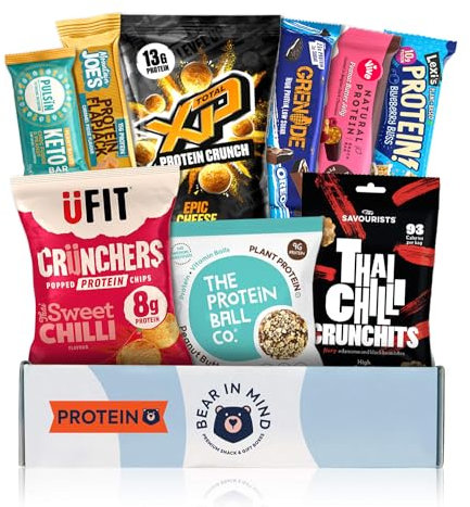 Ultimate Protein Hamper: High-Protein Snacks Gift Box - Premium Gym Gifts for Men & Women - Ideal Hampers for Men, Gym Hamper for Fitness Enthusiasts - Men's & Women's Handpicked Snack Selection
