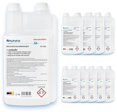 Milchschaumreiniger | flüssiger Spezialreiniger für Milchschaumgeräte | entfernt hartnäckige Ablagerungen | geeignet für Geräte aller Marken (10x 1L)