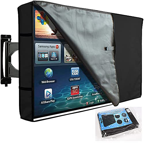 BOSKING Funda de TV para exteriores de 60 a 65 pulgadas con protector de pantalla frontal transparente, resistente al agua, a prueba de polvo, para televisores LCD LED de plasma (60-65 pulgadas)
