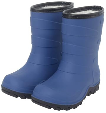 FUNCOO PLUS Bottes d'hiver chaudes doublées pour filles et garçons - Bottes de pluie et de neige - Taille 27-38, bleu marine, 28 EU
