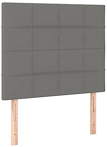vidaXL Kopfteil Polsterkopfteil Bettkopfteil für Bett Bettrahmen Betthaupt Bettgestell Schlafzimmer Bettzubehör Dunkelgrau 90x5x118/128 cm Stoff
