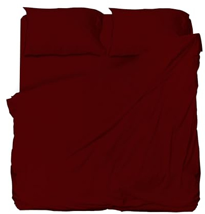 hermet Set Lenzuolo Matrimoniale Microfibra, Porpora, Completo Letto, Lenzuolo Sopra, Lenzuolo Con Angoli, Coppia Federe, Winner