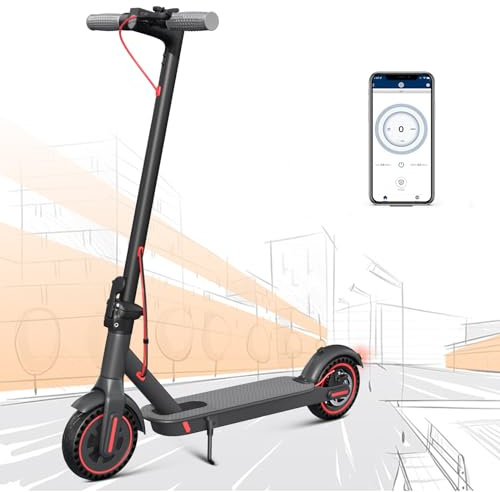 E Scooter mit Straßenzulassung，36V10.4Ah Batterie und 350W Motor Zusammenklappbarer Elektroroller, Reichweite 35KM, Geschwindigkeit bis zu 20KM/H, 8.5 Reifen Belastung 120KG, APP Steuerung