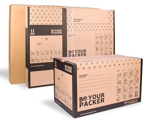 Cajas de Mudanza Pequeñas 43x30x25 cm con Asas, Pack de 20 | Be Your Packer