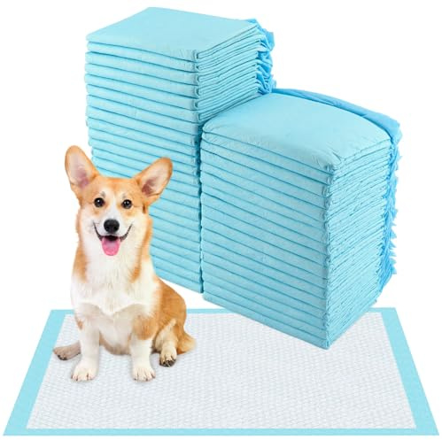 Vexillic Tappetini Igienici per Cani, 50 Pezzi Traversine 45x60cm, Tappetini Assorbenti Multiuso 6 Strati a Prova di Perdite cane Superficie Asciugatura Rapida