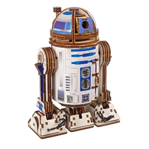 UGEARS Star Wars ™ R2-D2 ™ Holzpuzzle Erwachsene 3D - 3D Puzzle Weihnachten, Holzbausatz DIY Set Basteln Erwachsene, Modellbau Holz Puzzle, Bastelset Holz, Modellbausatz Star Wars Geschenke Bausatz