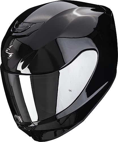 Scorpion Exo-391 Solid Negro Brillo | Casco de Moto Integral Unisex Hombre y Mujer Homologado ECE 22.06 (M)
