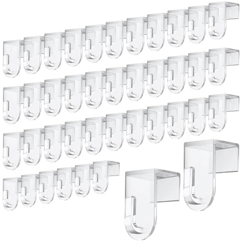 AMONENZ 40 Pièces Crochet Rideau Sans Percage, Transparents Crochets Décoratifs de Fenêtre, Plastiques Crochet de Fenêtre, pour Fenêtres D'une épaisseur N'excédant pas 16 mm