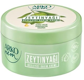 Arko NEM Luxurious Moisturising Cream, Olive Oil Formula, Bowl, Lightweight Suitable For Daily Use, 250 ml, White