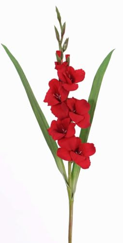artplants.de Konstgjord blomma Gladiolus ELEA, röd, 85 cm, Ø 3–10 cm