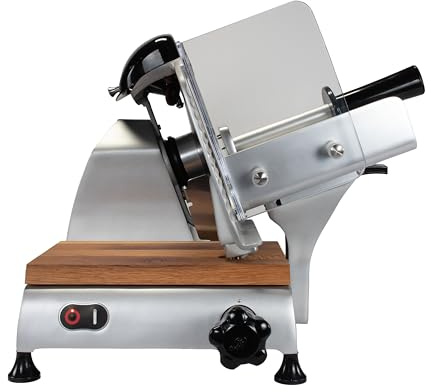 Berkel Aufschnittmaschine - Red Line 250 -Teflon Grau, Profi Allesschneider - aktuelles Modell + 100% handgefertigtes Schneidebrett Angebot