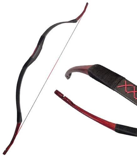 ZSHJGJR Traditioneller Langbogen Handgefertigt Recurvebogen Jagd Bogen 25-50lbs Bogenschießen Reiterbogen Sportbogen Erwachsene Holzbogen zum Jagen und Schießen (35lbs)