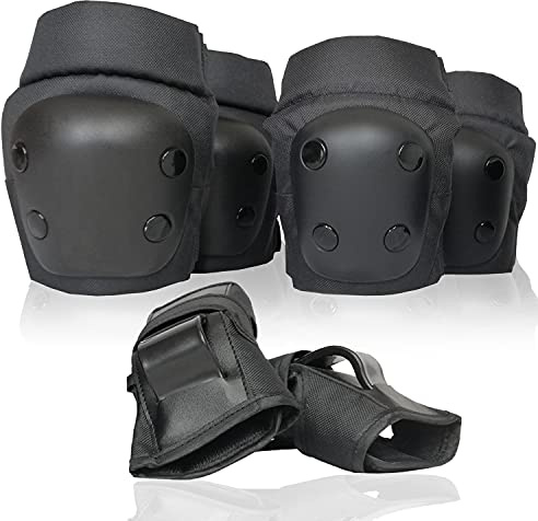 WeLLIFE Protezioni Skateboard Bambini Set Completo di Ginocchiere Gomitiere e Polsi per Bambini da 3 ai 16 Anni Varie Taglie per Bici, Pattini, Rollerblade