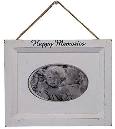 Antikas - Holzbilderrahmen, Oval, Weiß, Dekoration, 9x14 cm