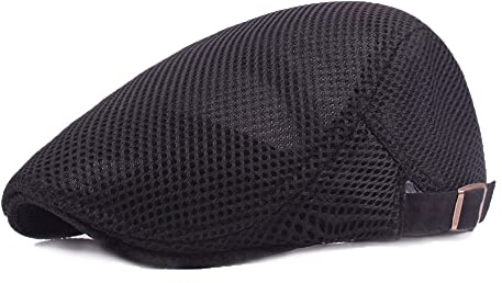 YAMEE Boinas Hombre Gorros Transpirables De Malla,Gorras de Hombre Planas Verano Clásico,Sombrero Hombre de Verano,Gorra de Vendedor de periódicos Casual(Circunferencia de la Cabeza 56-60cm)