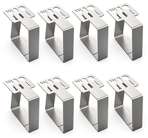 MSIHEY 8 Stück Tischdeckenklammern, Klammern Tischdecke Outdoor, Tischdeckenklamme Groß Edelstahl für Garten Restaurant Outdoor Familie Party Tischdeckenklammer (Geschirr)