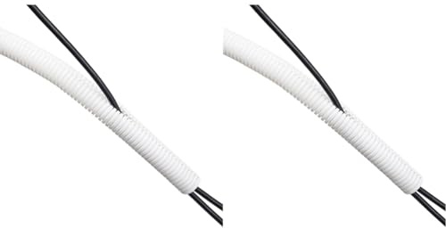 D-Line CTT1.1/25W weißer Kabelschlauch, Flexibles Kabelrohr zur Kabelorganisation - 25mm Außendurchmesser - Länge 1,1m - Weiß (Packung mit 2)