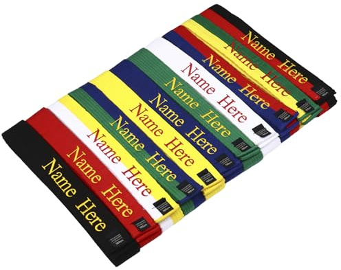Dinikally Personalized Custom Embroidery Name Belt for Karate Martial Arts Belt, Taekwondo, Judo, BJJ (1pcs)