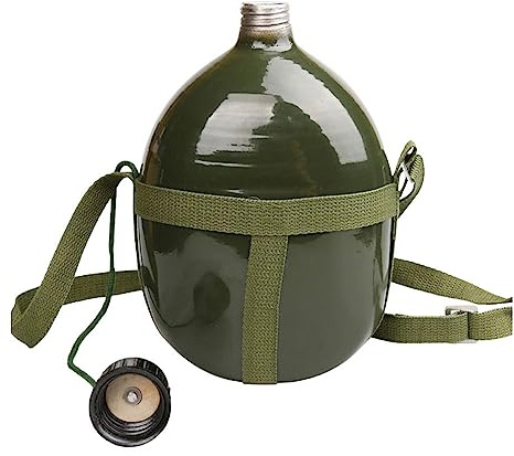 Samuliy Bouteille Militaire en Aluminium Pratique de capacité - Bouteille de, Bouteille d'eau, Gourde, gobelet, Bouteille d'eau de Survie, Bouilloire de Cantine pour Le Camping en Plein