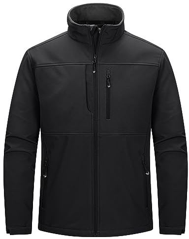 33,000ft Men's Softshell Jacket Waterproof Golf Jackets Warm Fleece Jackets