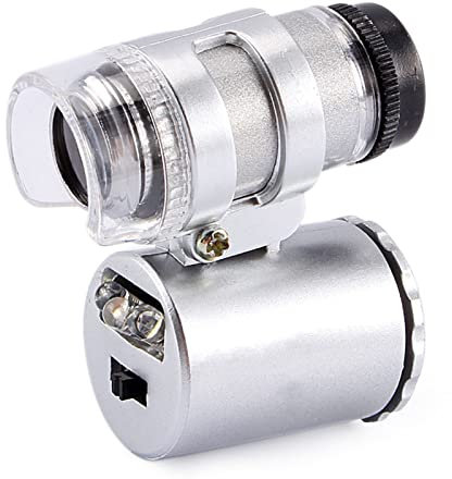 Mini 60X Taschenmikroskop – Schmucklupe mit LED-UV-Licht für Detaillierte Inspektion