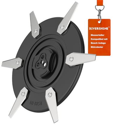 RIVERSHINE 6 Klingen Messerteller Kompatibel mit Bosch Indego XS300, S350, S400, S500, M700, S+350, S +400, S+ 500, M+ 700 Mähroboter