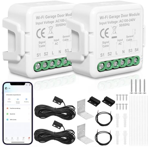 Ouvre portail connecté ouvre-porte de garage connecté WiFi, SOARFLY contrôle de l'application Tuya télécommande de porte intelligent compatible avec Alexa, Google Assistant commande vocale (2)