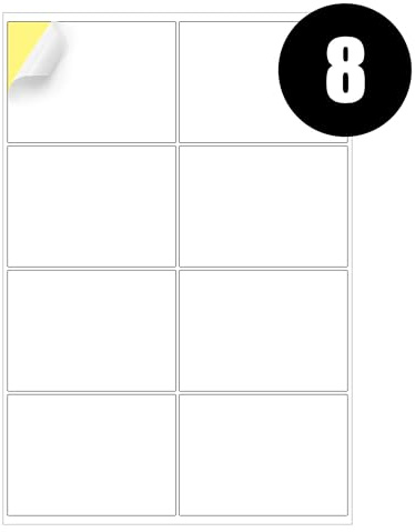 8 Address Labels Per A4 Sheet, 50 Sheets Label, Self Adhesive Mailing Printer Shipping Label for Inkjet and Laser Printers, Printable Sticky Sheet Sticker [JAM Free]