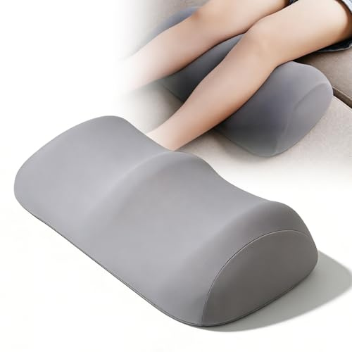 PORFOYO Almohada ergonómica para dormir, 50 x 30 x 14,5 cm, cojín para rodillas, venas, piernas, cojín para piernas y piernas, cojín de espuma viscoelástica para rodillas y piernas, gris claro