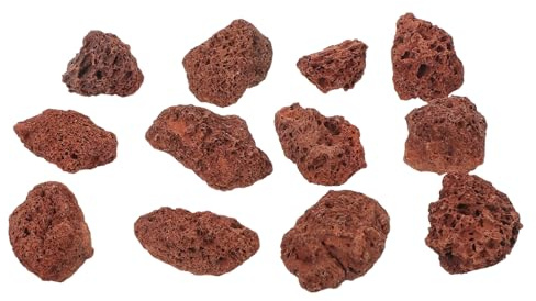 Gadpiparty Piedras Volcánicas Rojas para Plantas 2-3 Cm 600 G – Roca Volcánica para Jardinería y Macetas – Grava Decorativa para Paisajismo y Acuarios en Jardín