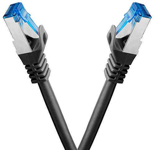BIGtec - 2 Stück - 30m CAT.7 Gigabit Patchkabel Netzwerkkabel schwarz Kupferkabel Patch Ethernt LAN DSL Kabel CAT7 (RJ45, Cat 7, S/FTP PIMF) 30,00m