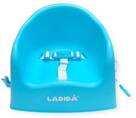 LADIDA Portable Booster Seat, Travel High Chair, Suitable for Feeding and Dining (Blue) 417