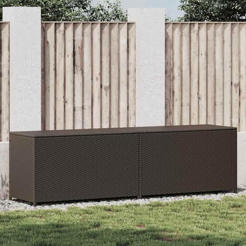 Keketa Baule in Polyrattan per Esterni, Marrone, 200x50x60 cm, Resistente alle Intemperie, con Molla a Gas, Facile da Pulire e Montare, Ideale per Mobili da Giardino