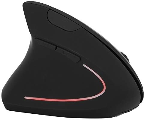 Annadue Ratón Vertical de Carga Inalámbrica, Ratón Ergonómico para Zurdos con dpi Ajustable, Batería de Larga Duración, para Ordenador Portátil