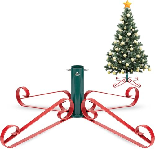 Base per Albero di Natale: Supporto Base Piede Albero Natale Regolabile Piedistallo Alzata Albero di Natale Finto Christmas Tree Stand Artificial- Fino a 250 cm Diametro 1.8-3.5 cm Grace Rosso