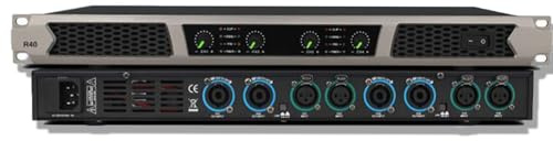 RKXKJ 800W 4-Channel Digital Power Amplifier, Compact Audio Amplifier, With Heat Dissipation Vents, for Home, Karaoke, Theater Speakers