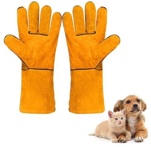 TMRBBesty Anti-Mordidas Guantes,Guantes de Manejo de Animales,Anti Mordidas Guantes de Trabajo,Guantes Resistentes a Cortes,Para el entrenamiento de gatos,perros,pájaros y serpientes para alimentar
