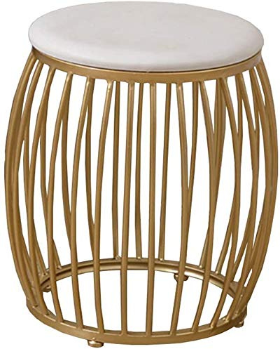 WXPGFEQ Poggiapiedi in Morbido Oro, poggiapiedi in Velluto per Divano, Panca portascarpe in Ferro, Sgabello per Batteria, Elegante Seduta da toeletta, Arredamento Moderno per la casa, pogg