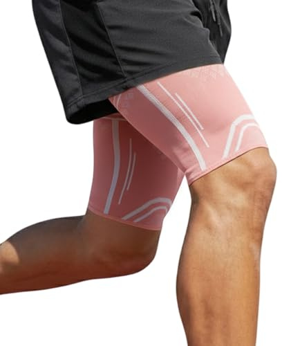 NuCamper 1 Par Soporte Muslo para Hombres y Mujeres, Transpirable Manga de Compresión de Muslo, Antideslizante Elásticas Deportiva Muslera para Recuperación Esguince Cuádriceps Lesiones Isquiotibiales