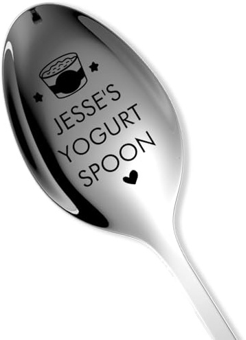 Custom Engraved Name Yogurt Spoon, Stainless Steel Coffee Spoon, Personalized Birthday Wedding Gifts