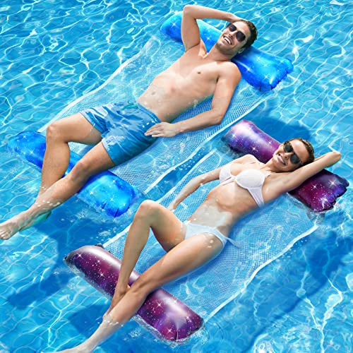 Dusor 2 Pack Pool Inflatables, XL Inflatable Pool Toys Water Hammock