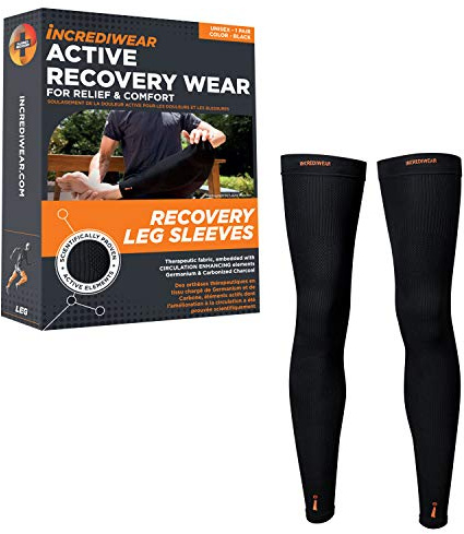 Incrediwear Leg Sleeve 2pk – Full Length Long Leg Sleeve for Leg Pain Relief & Muscle Recovery, Helps Reduce Swelling & Inflammation, Promotes Circulation, Leg Sleeves for Men & Women (Black, Large)