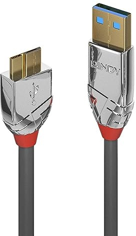 LINDY 36658 2m USB 3.0 Typ A an Micro-B Kabel, Cromo Line, anthrazit