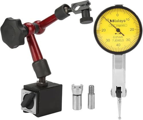 Precision Cent-jämförelse Indikator Vattentät Handtag Dial Test med Universal Flexibel Magnetisk Base (Dial Indicator + Bas)
