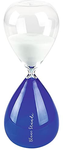 moses. Sanduhr Blaue Stunde – Zweifarbiges Stundenglas mit 60 Minuten Laufzeit, Dekoobjekt und Zeitmesser in Einem, In Einer Geschenkbox, 83359, Blau, Klarglas, Groß